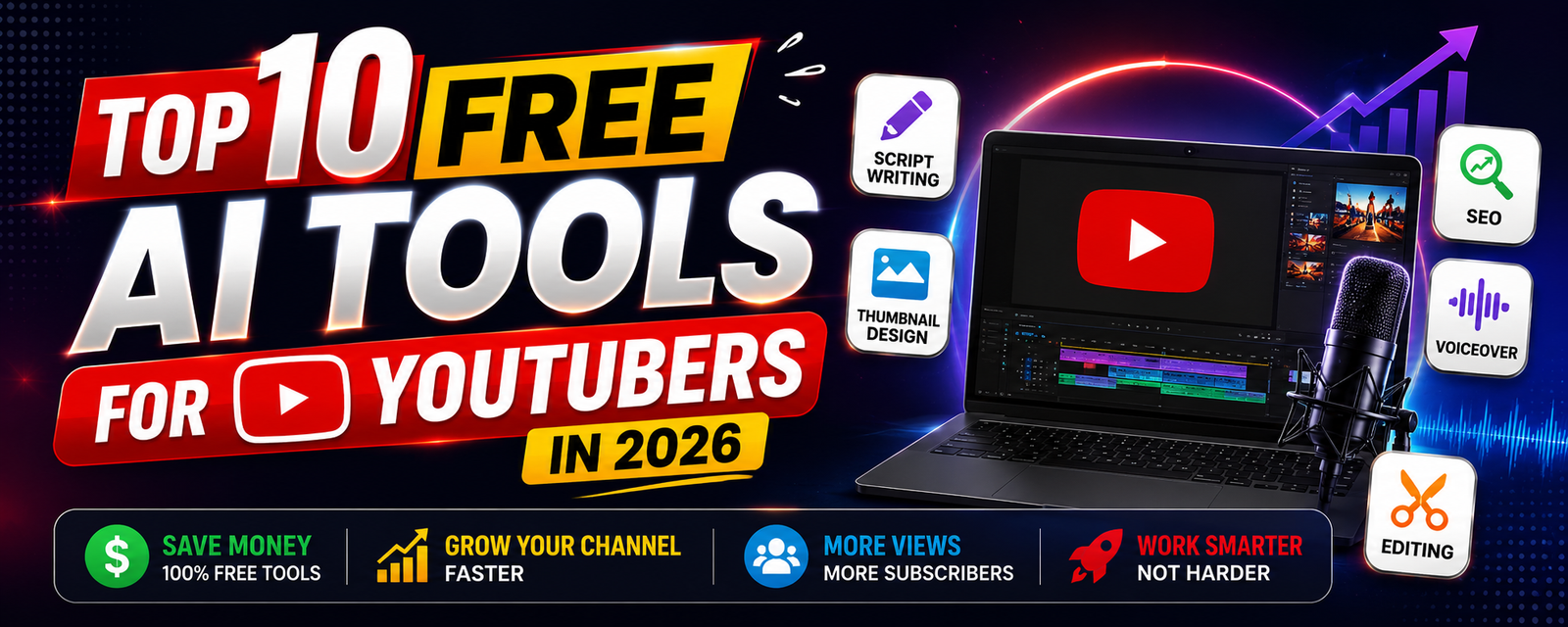 Top 10 Free AI Tools for YouTubers in 2026 | WebStudioLabs