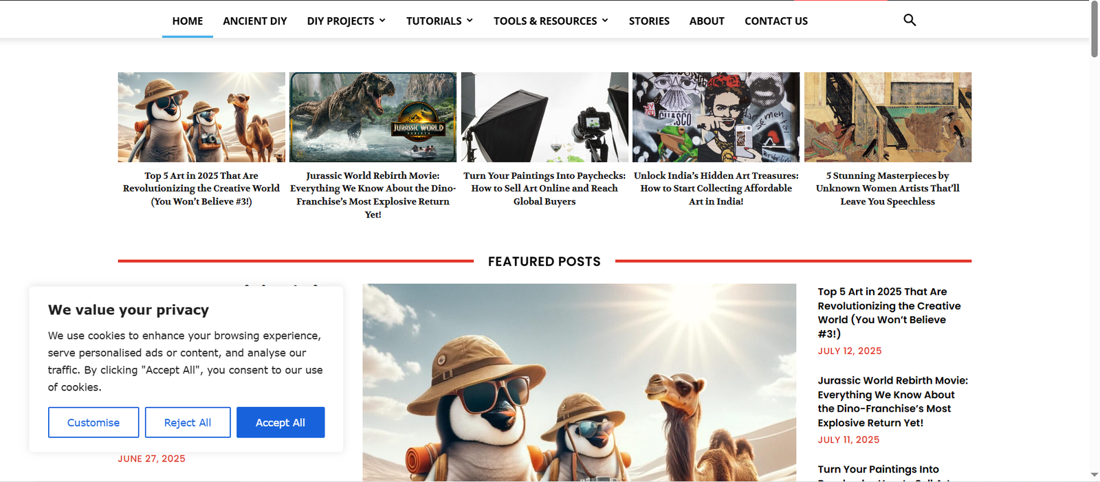 DIYArtifacts - Blog Website USA Based