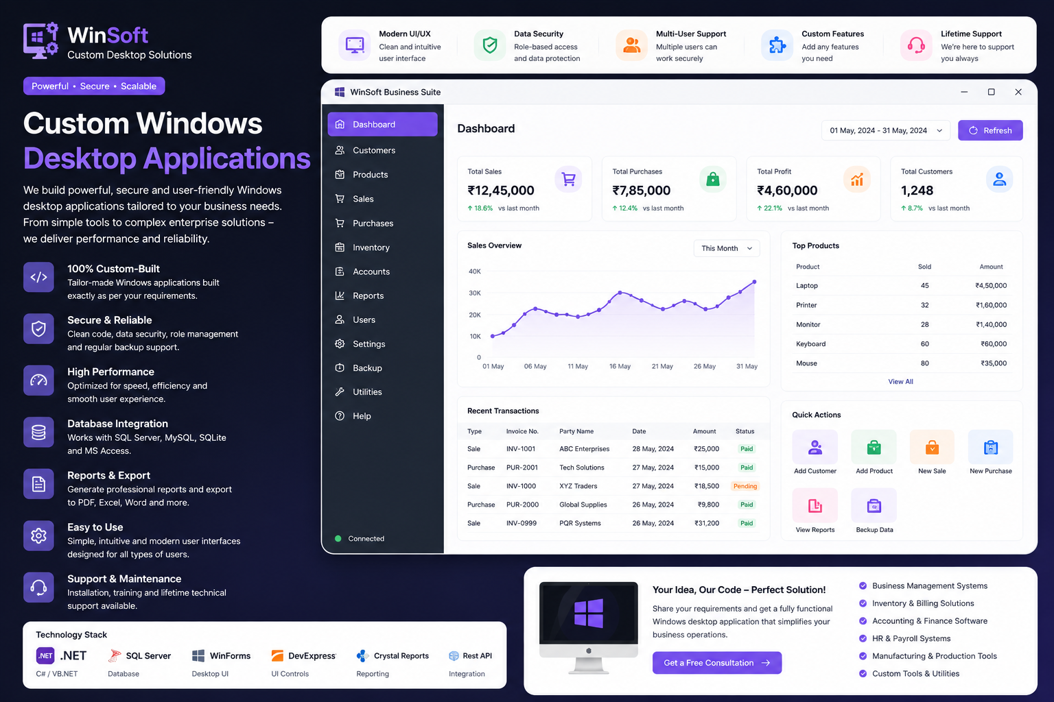 Custom Windows Desktop Application Development | Business Software Solutions
